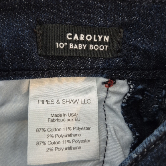 Veronica Beard Carolyn 10" Baby Boot Jeans Navy/Red Leg Stripe Released Hem - 25 - Picture 13 of 15